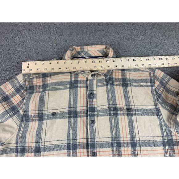 Levis Shirt Men's XL Beige Tan Plaid Flannel Wool Blend Button Up Shacket - Picture 5 of 10